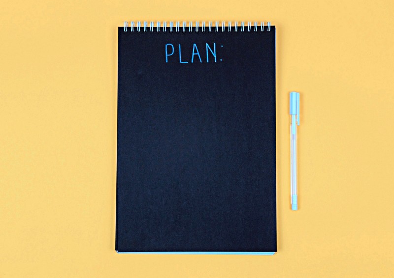 Page labelled 'PLAN' with nothing written underneath
