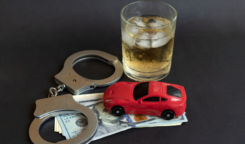 Illustration representing DWI arrest and bail process