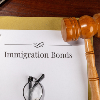 Illustration of immigration bond paperwork