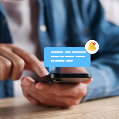 Phone receiving a court date reminder text